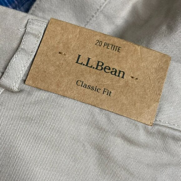 L.L. Bean Classic Fit Flannel lined khaki pants size 20P NEW women's - Picture 3 of 6